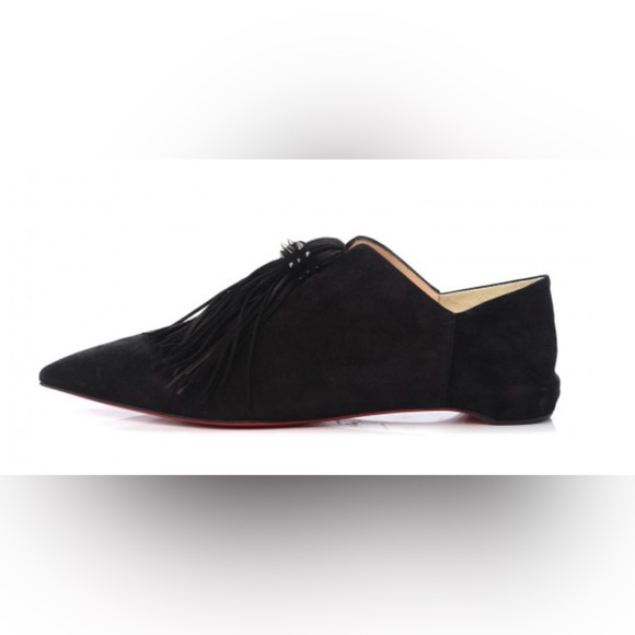 Never Worn Christian Louboutin Medinana Flat Veau Velours Size 38 - Picture 7 of 12